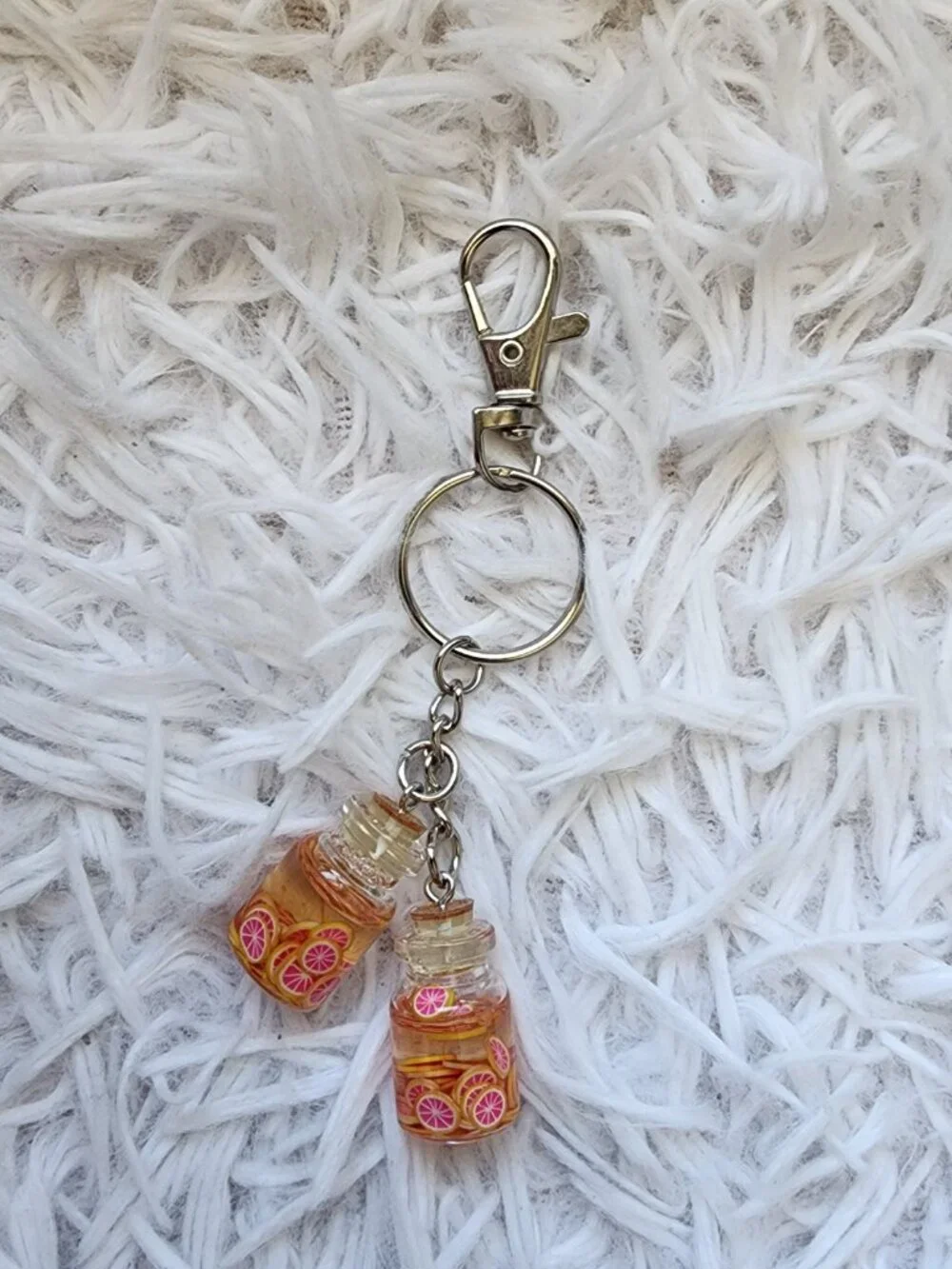 10/$10 - Mini Food Aesthetic Grapefruit in a Jar Keychain